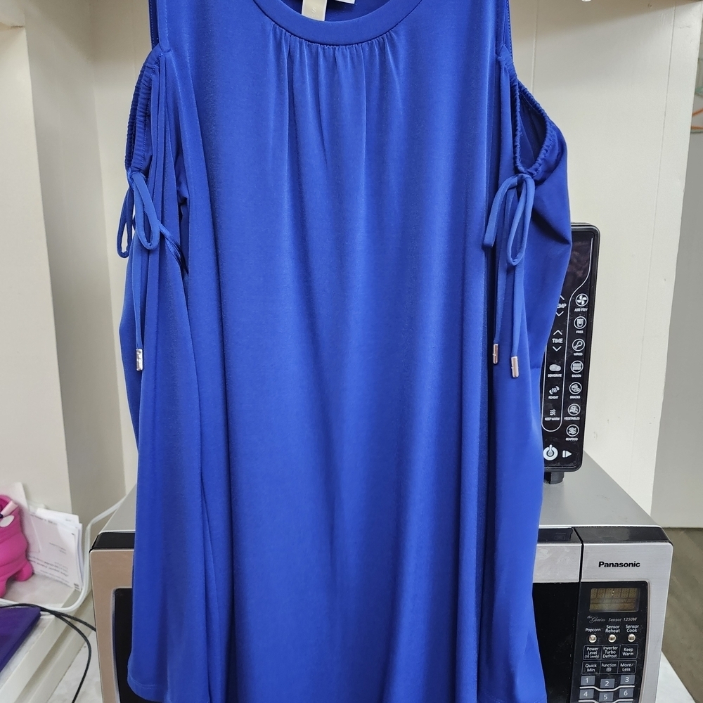 Michael Kors Blue Cold Shoulder Dress